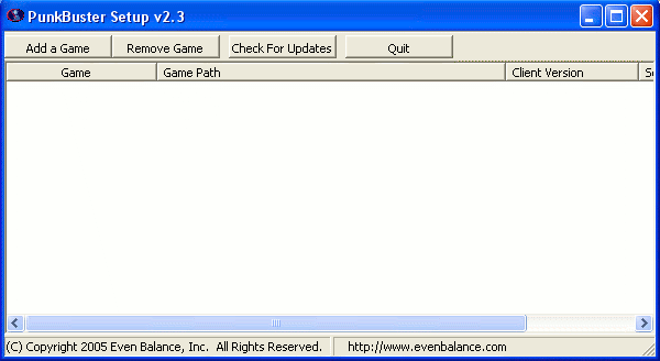 Even Balance, Inc. - PunkBuster Online Countermeasures